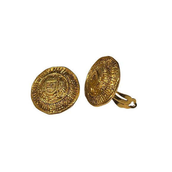 Authentic CHANEL Gold Tone Clip Earrings - Mint Condition - Picture 2 of 5